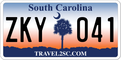 SC license plate ZKY041
