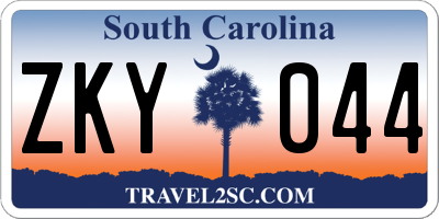 SC license plate ZKY044