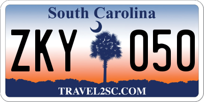 SC license plate ZKY050
