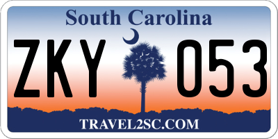 SC license plate ZKY053