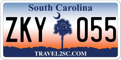 SC license plate ZKY055