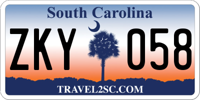 SC license plate ZKY058