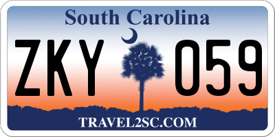 SC license plate ZKY059