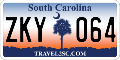 SC license plate ZKY064