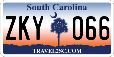 SC license plate ZKY066