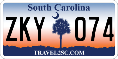 SC license plate ZKY074