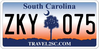 SC license plate ZKY075