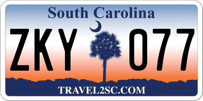 SC license plate ZKY077