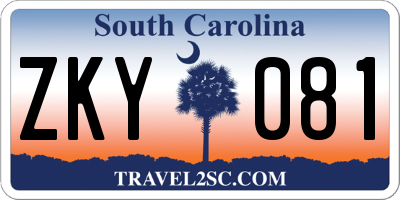 SC license plate ZKY081