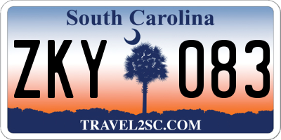 SC license plate ZKY083