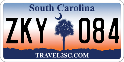 SC license plate ZKY084