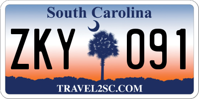 SC license plate ZKY091