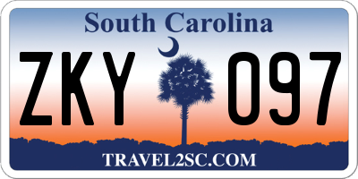SC license plate ZKY097