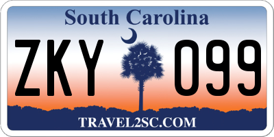 SC license plate ZKY099