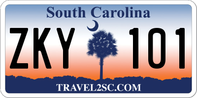 SC license plate ZKY101