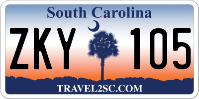 SC license plate ZKY105