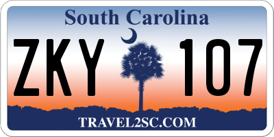 SC license plate ZKY107