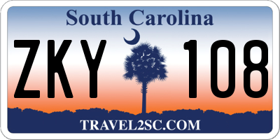 SC license plate ZKY108