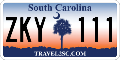 SC license plate ZKY111
