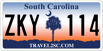 SC license plate ZKY114