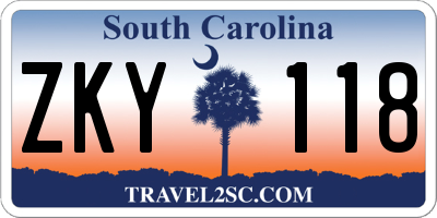 SC license plate ZKY118