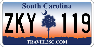 SC license plate ZKY119