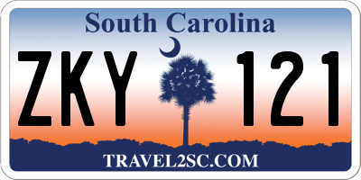 SC license plate ZKY121