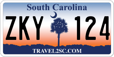 SC license plate ZKY124