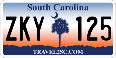 SC license plate ZKY125