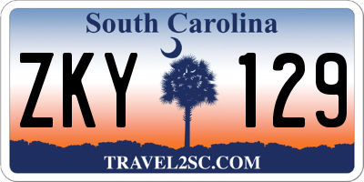 SC license plate ZKY129