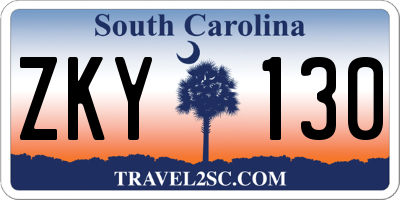 SC license plate ZKY130