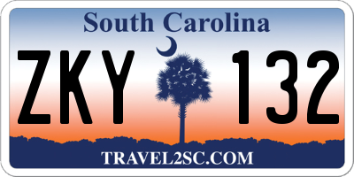 SC license plate ZKY132