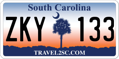 SC license plate ZKY133