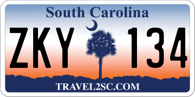 SC license plate ZKY134