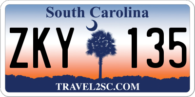 SC license plate ZKY135