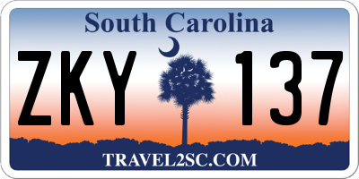 SC license plate ZKY137