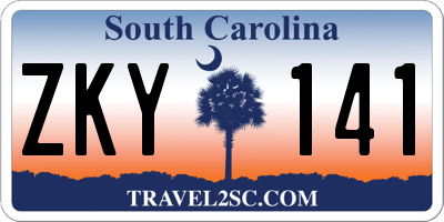 SC license plate ZKY141