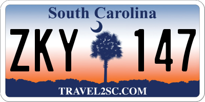 SC license plate ZKY147