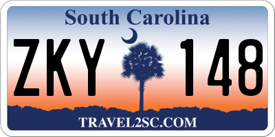 SC license plate ZKY148