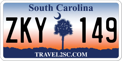 SC license plate ZKY149