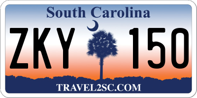 SC license plate ZKY150