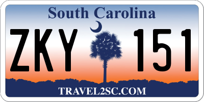 SC license plate ZKY151