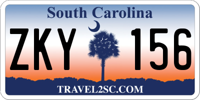 SC license plate ZKY156
