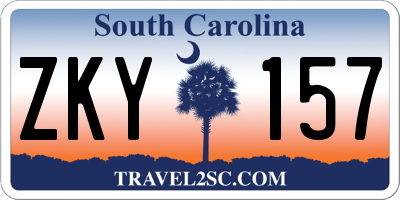 SC license plate ZKY157