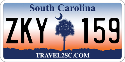 SC license plate ZKY159