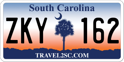 SC license plate ZKY162