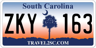 SC license plate ZKY163