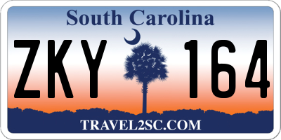 SC license plate ZKY164