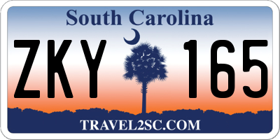 SC license plate ZKY165