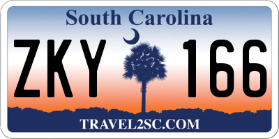 SC license plate ZKY166